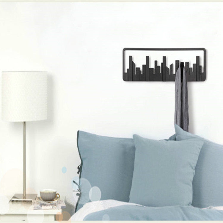 GoFuraaly™ Cityscape Wall Hanger — Multipurpose Metal Hook Rack & Decorative Coat Hook