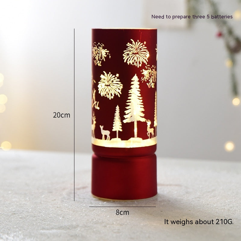 GoFuraaly™ Luminous Glass Christmas Display — LED Light-Up Holiday Table Decoration