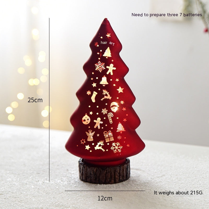 GoFuraaly™ Luminous Glass Christmas Display — LED Light-Up Holiday Table Decoration