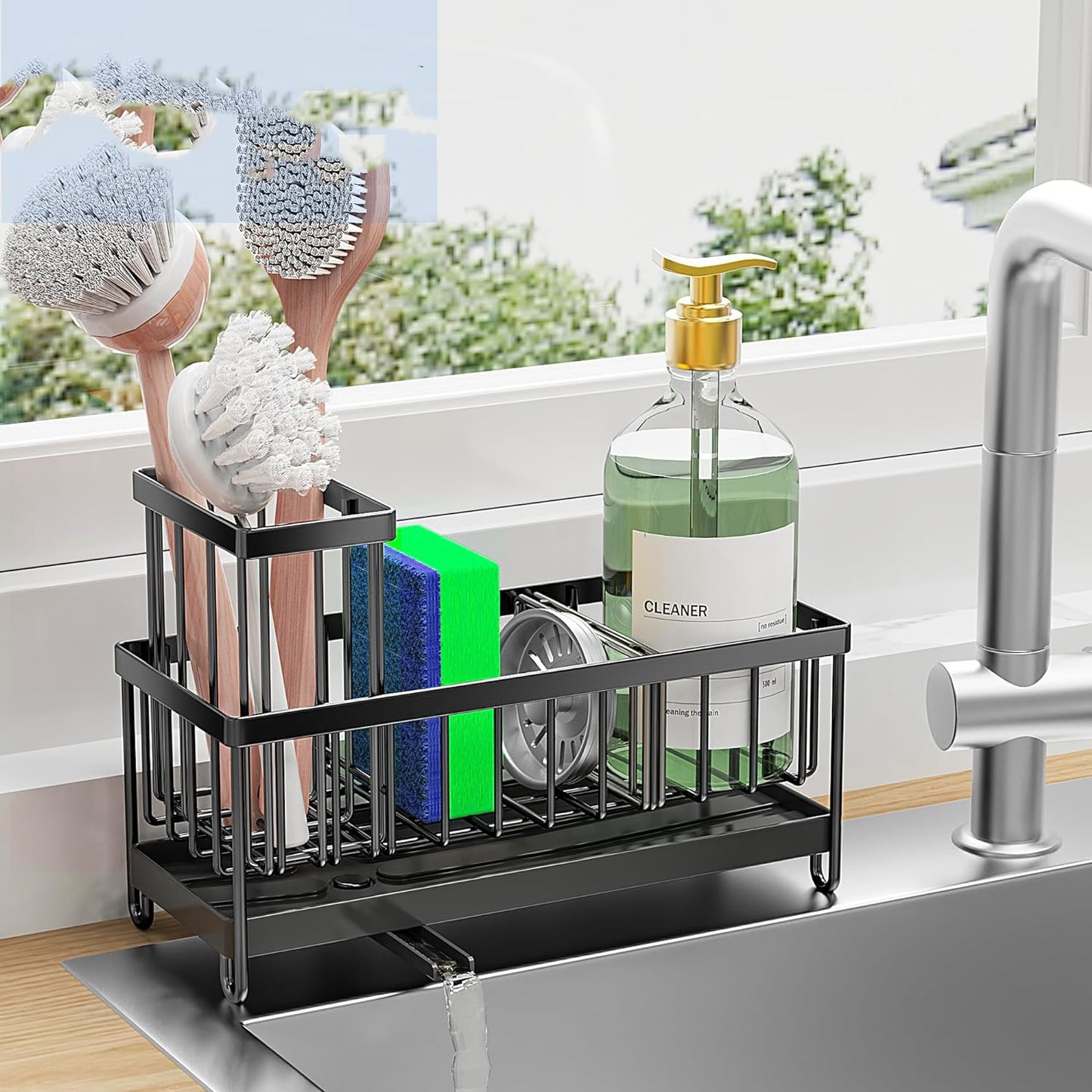 GoFuraaly™ Premium 304 Stainless Steel Kitchen Sink Caddy & Organizer Rack
