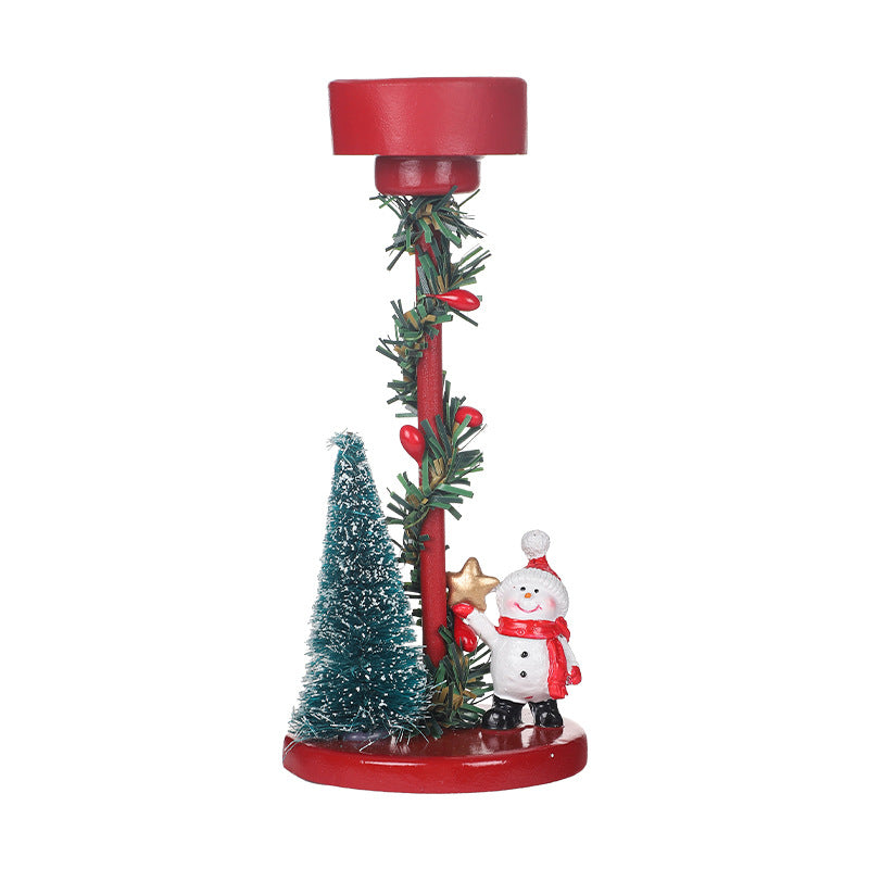 GoFuraaly™ Vintage Resin Christmas Candle Holder | Hand-Painted Centerpiece