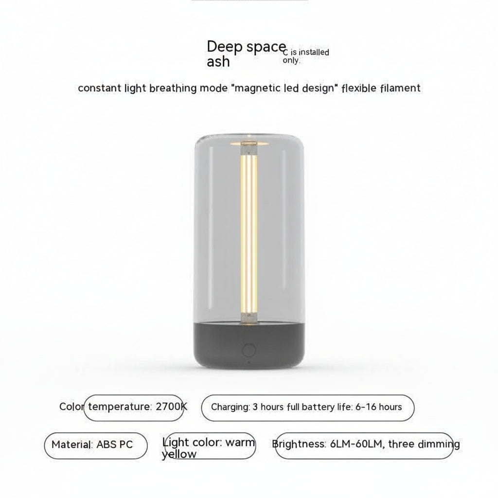 GoFuraaly™ Ambient Glow™ USB-C Rechargeable LED Night & Camping Light – Transparent, Anti-Drop, Dual-Mode Design