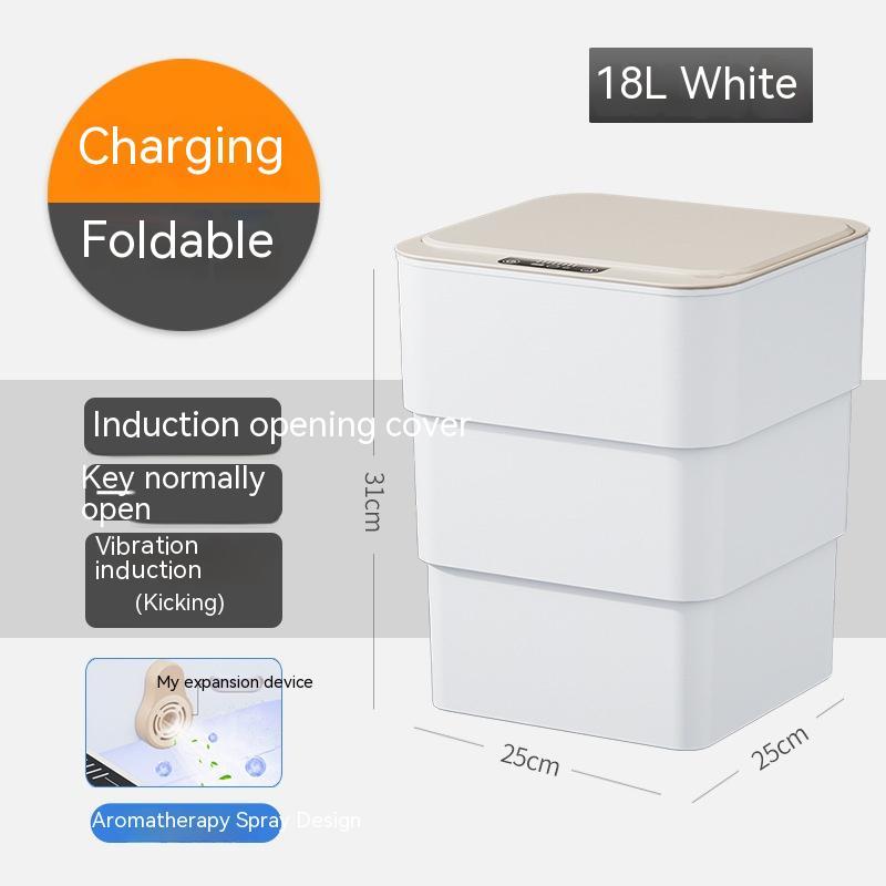 Smart Induction Trash Can – Automatic Sensor Lid, Leak‑Proof, UV & Deodorization