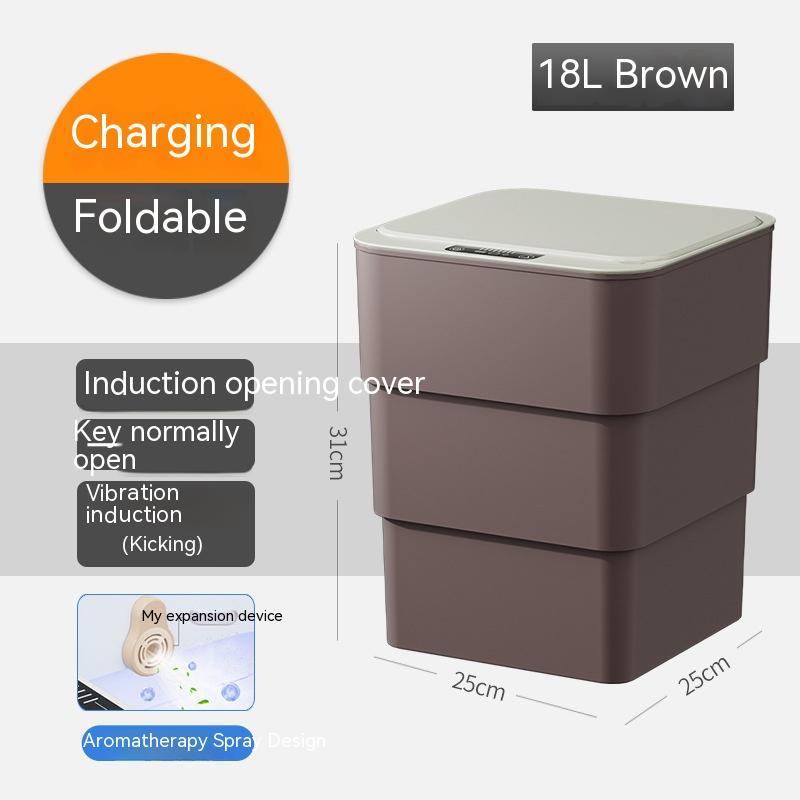 Smart Induction Trash Can – Automatic Sensor Lid, Leak‑Proof, UV & Deodorization