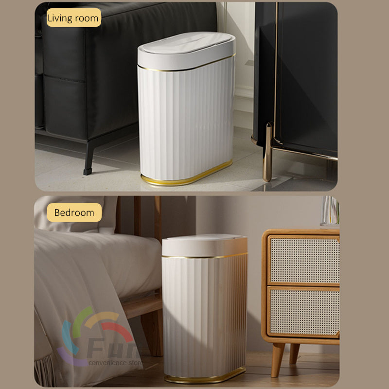 Smart Induction Trash Can – Automatic Sensor Lid, Leak‑Proof, UV & Deodorization