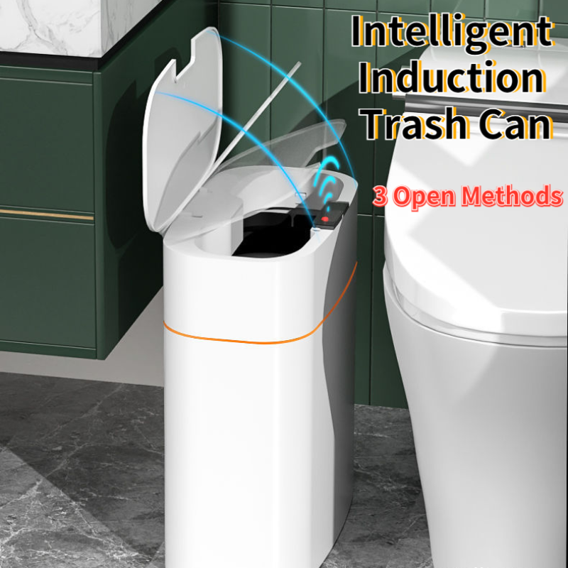 Smart Induction Trash Can – Automatic Sensor Lid, Leak‑Proof, UV & Deodorization