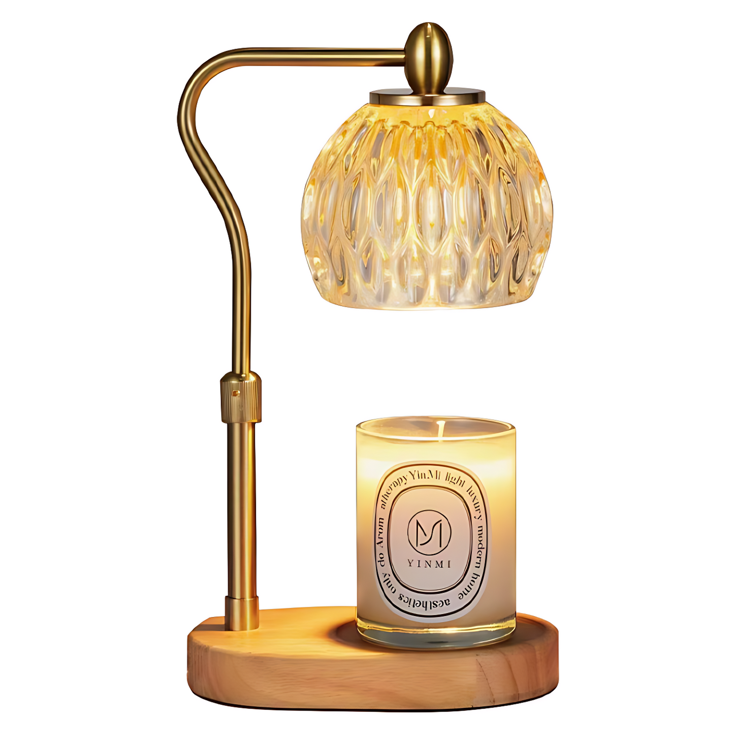 GoFuraaly™ Luxury Adjustable Crystal Glass Candle Warmer Lamp