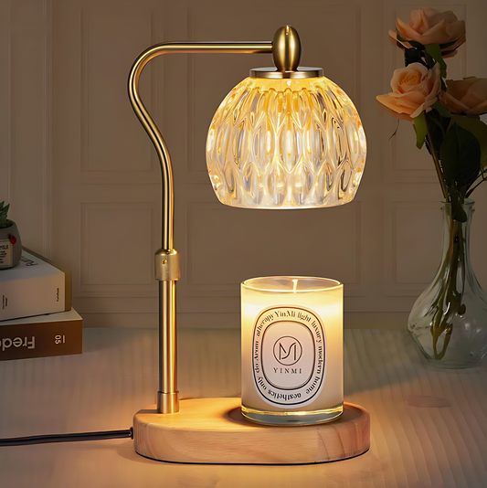 GoFuraaly™ Luxury Adjustable Crystal Glass Candle Warmer Lamp