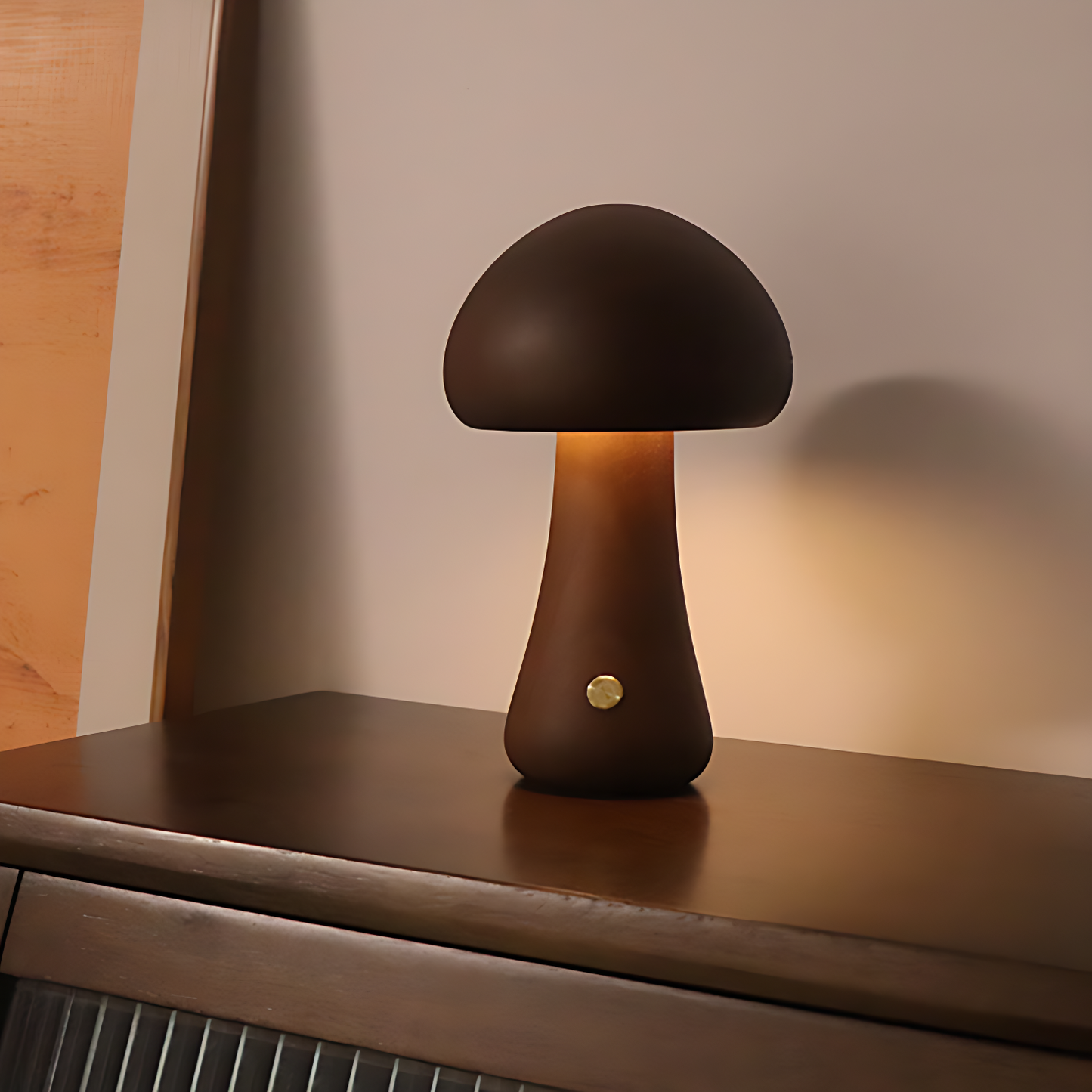 GoFuraaly™ Minimalist Wooden Mushroom Touch Night Light
