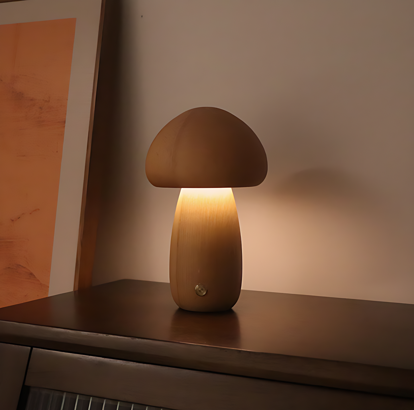 GoFuraaly™ Minimalist Wooden Mushroom Touch Night Light
