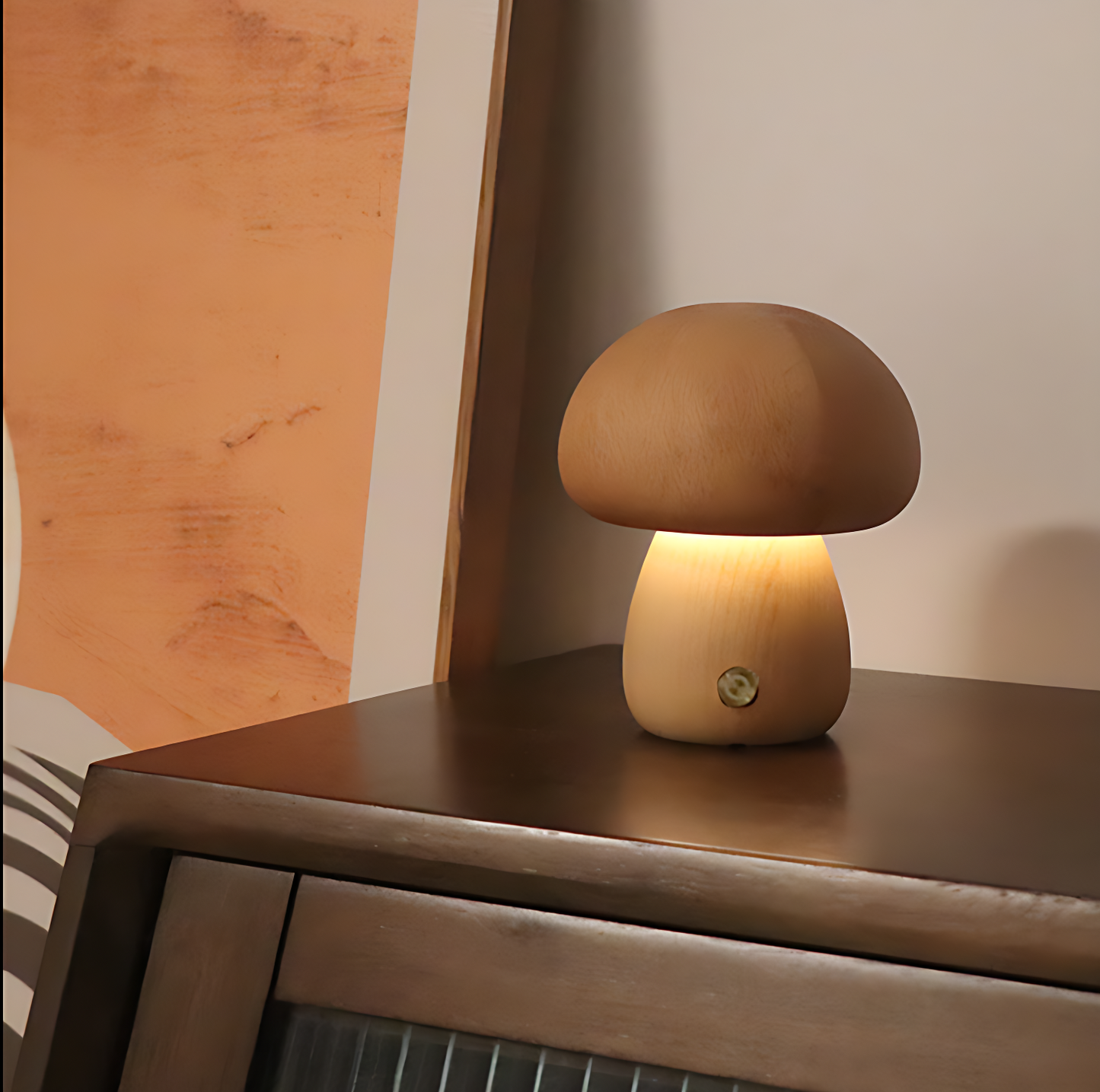 GoFuraaly™ Minimalist Wooden Mushroom Touch Night Light