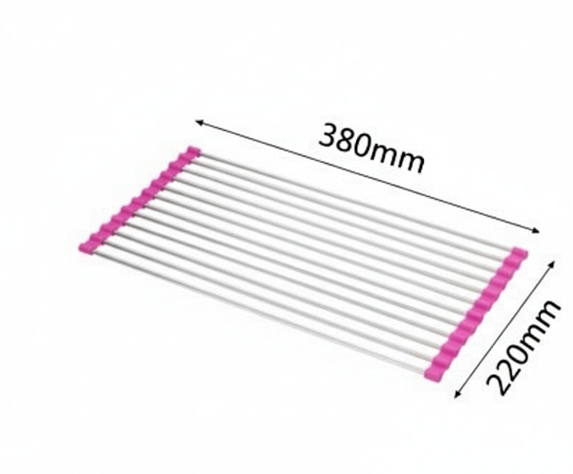 GoFuraaly™ Pro-Fold Stainless Steel Sink Drain Rack | Space-Saving Organiser for Modern Homes