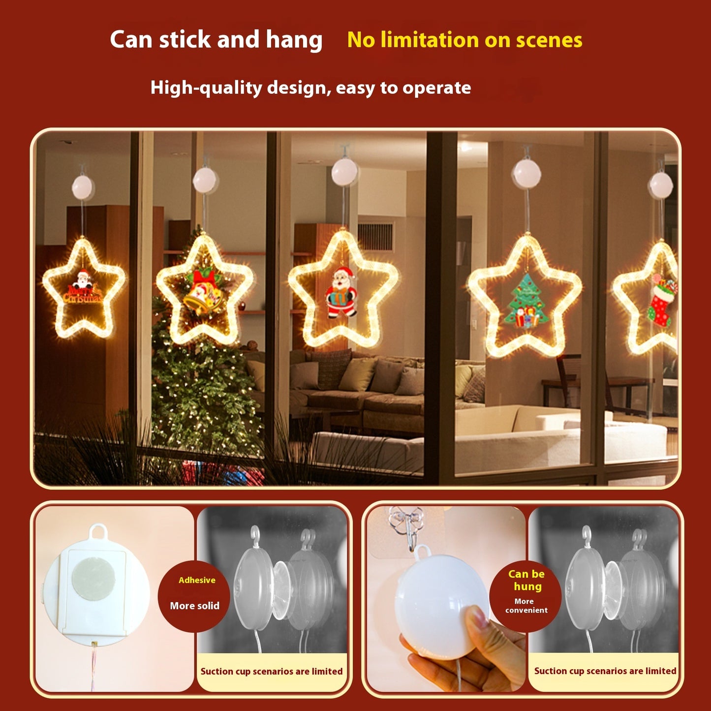 GoFuraaly™ LED Star Christmas Pendant Light | Battery Powered Window & Wall Decoration