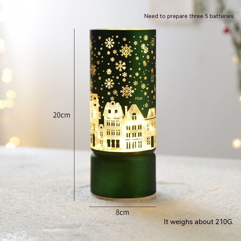 GoFuraaly™ Luminous Glass Christmas Display — LED Light-Up Holiday Table Decoration