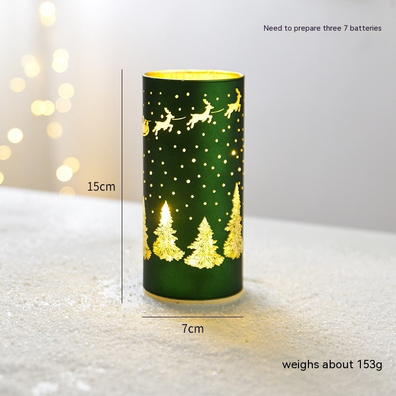 GoFuraaly™ Luminous Glass Christmas Display — LED Light-Up Holiday Table Decoration