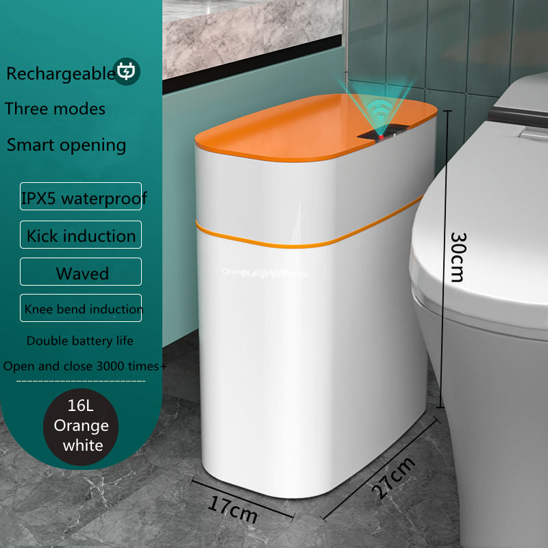 Smart Induction Trash Can – Automatic Sensor Lid, Leak‑Proof, UV & Deodorization